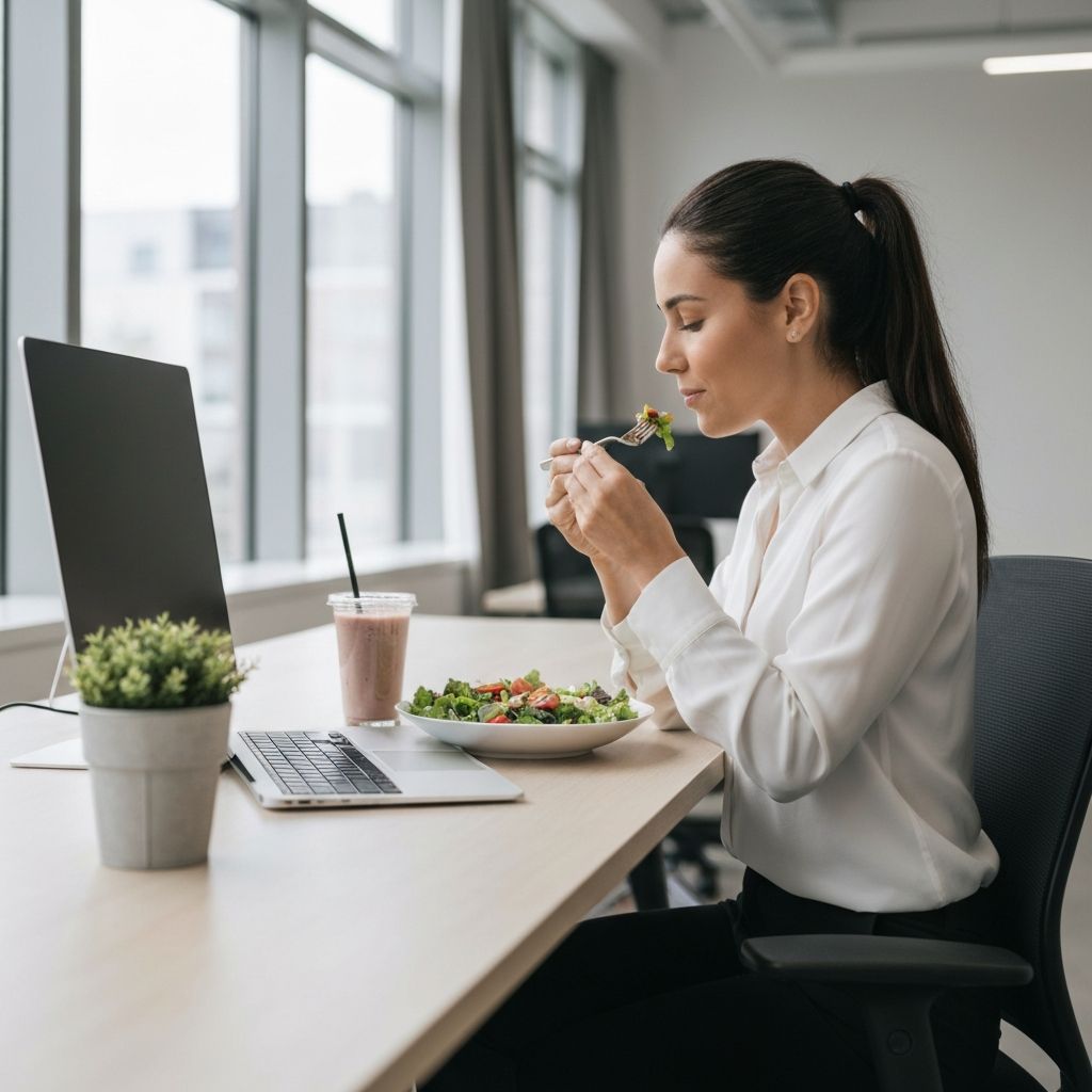 Professional eating during work day