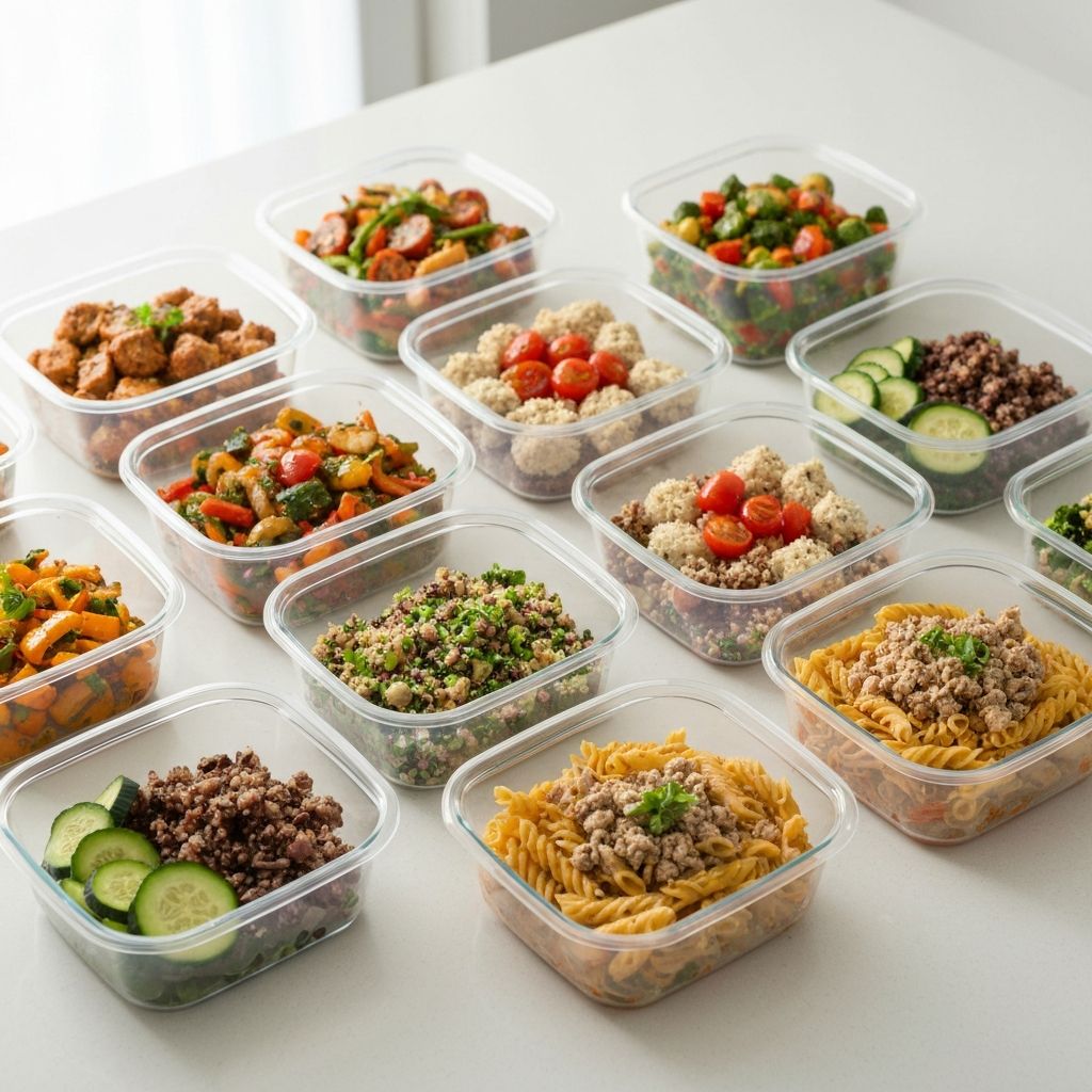 Organized food in meal prep containers